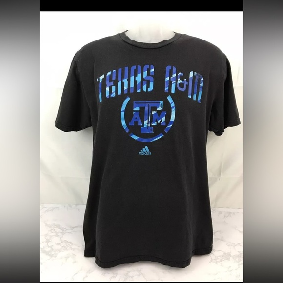 adidas Other - The Go To Tee Adidas  Short Sleeve Texas A&M T-Shirt Mens L Black Blue ATM E1​